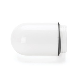 Weißer, glänzender Orion Lightstyle Lampenschirm aus Glas mit Gewinde (Ø 100mm) als Ersatz.