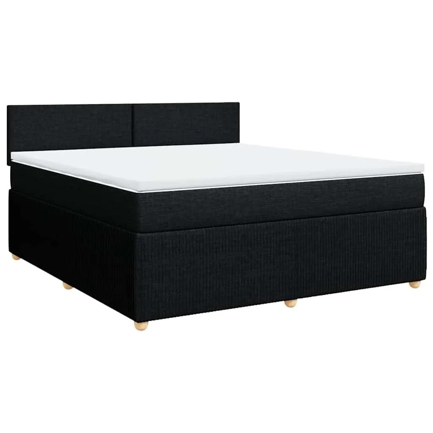 vidaXL Boxspringbett mit Matratze Schwarz 180x200 cm Stoff 3289830