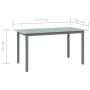 Hellgrauer vidaXL Gartentisch (150x90x74 cm) aus Aluminium und Glas. Kategorie: Gartentische.
