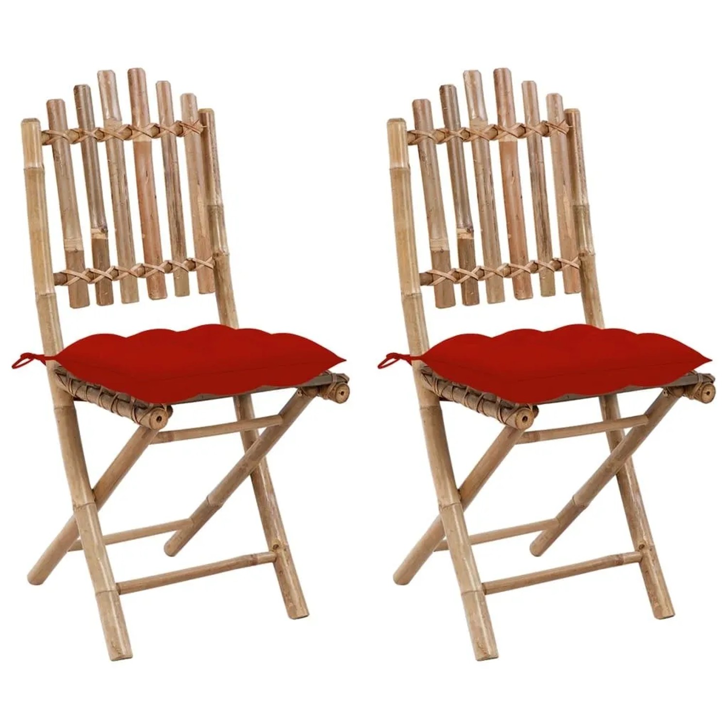 Furnicato Gartenstuhl Set 2 Stück Klappbar Rot 50 X 42 X 92 Cm