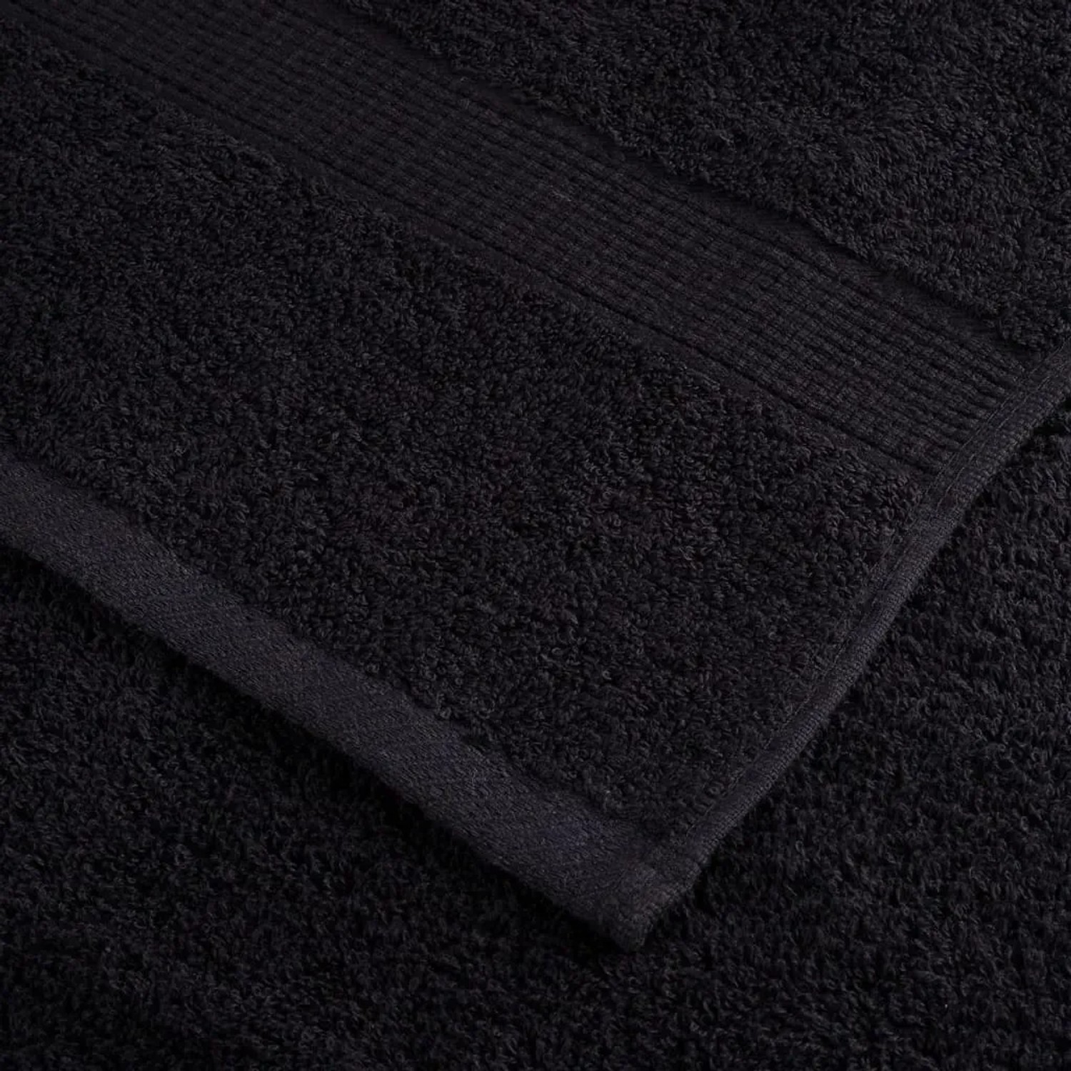 Schwarzes Premium Handtuch-Set (6-teilig) aus 100% Baumwolle, 600 g/m².