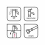 Icons zur baliv Küchenarmatur KI-5090 N: Schwenkbereich, Niederdruck, Boiler-geeignet, DVGW-Schlauch.