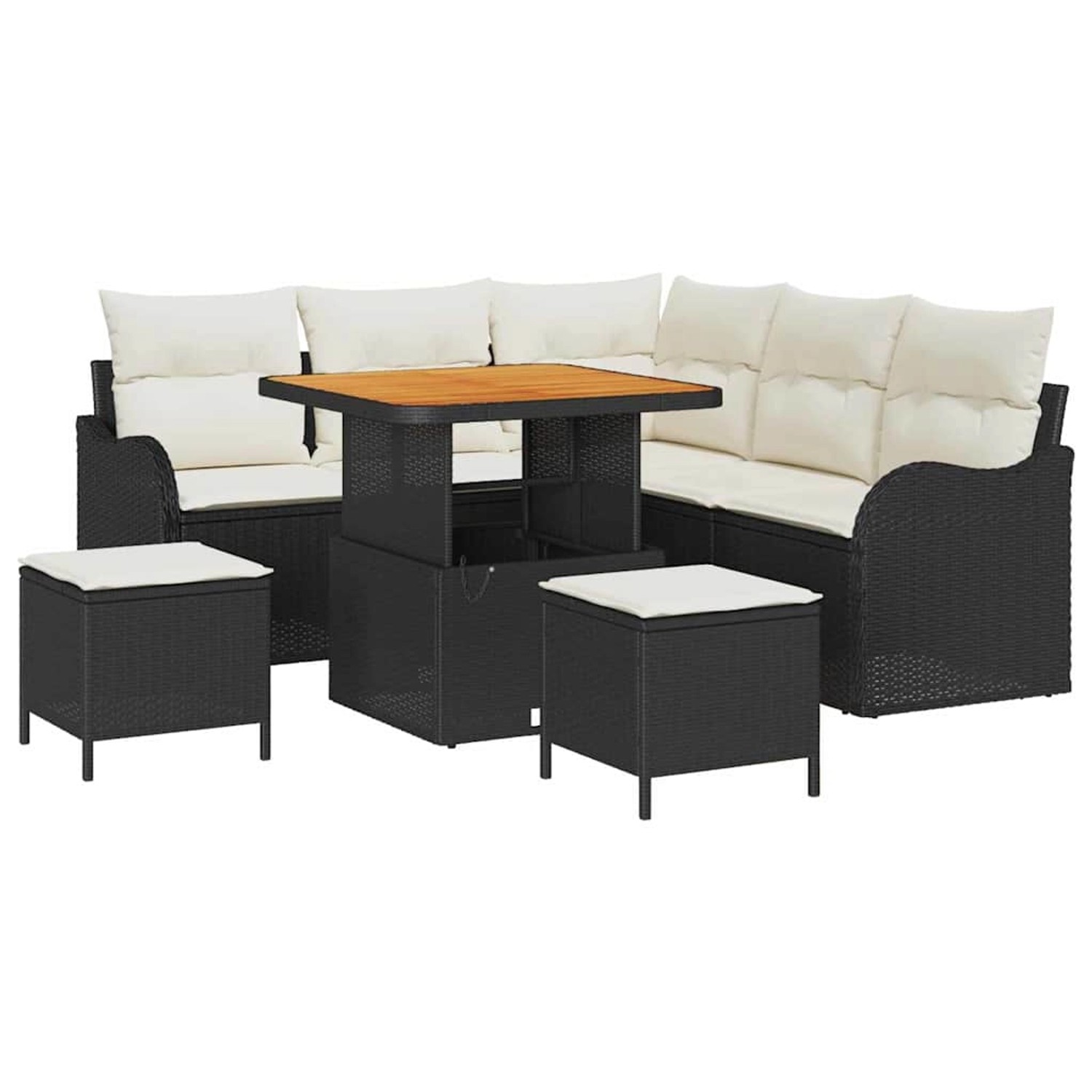 vidaXL Garten-Sofa-Set 8-Tlg Schwarz Poly Rattan 3362260 günstig online kaufen