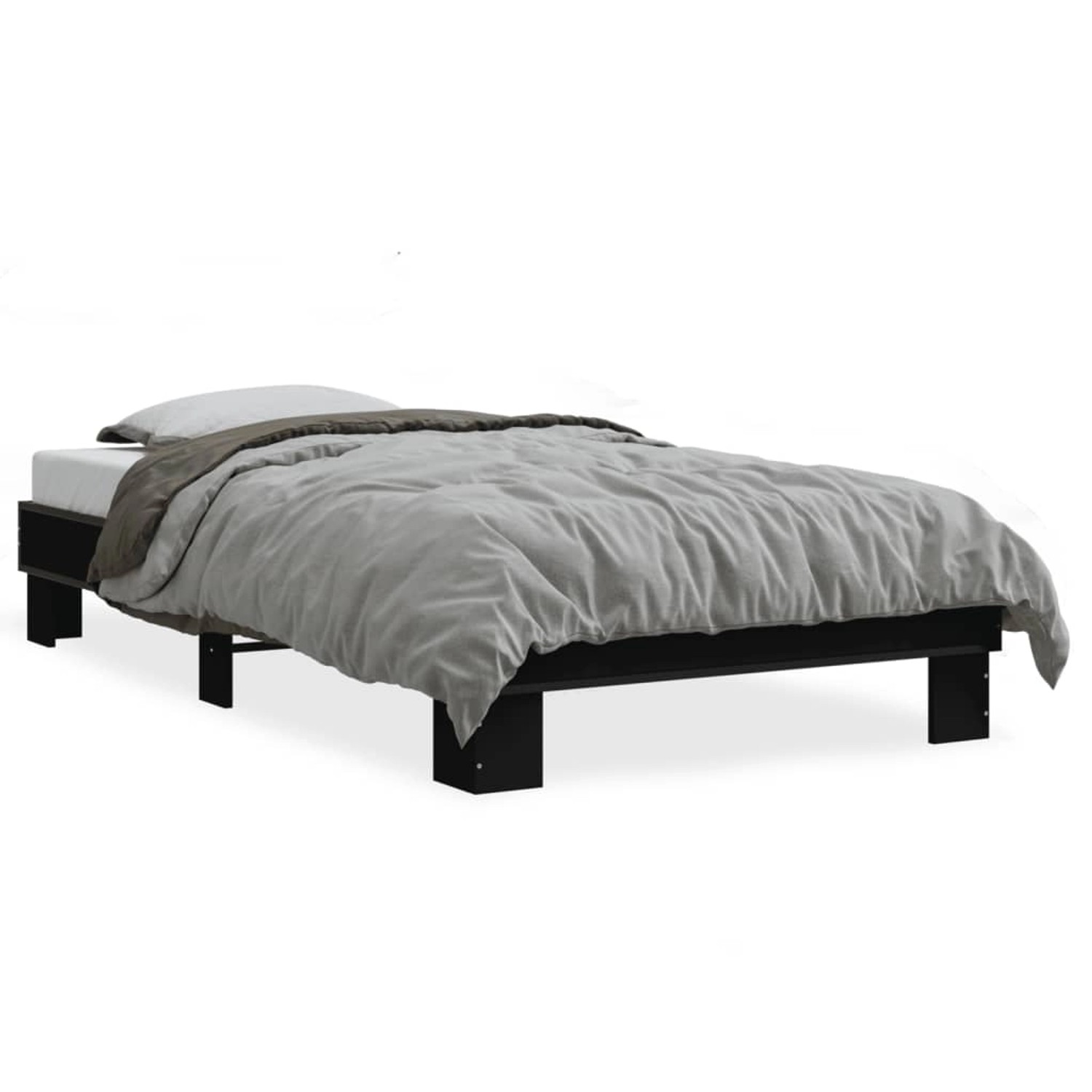 vidaXL Bettgestell Schwarz 90x190 cm Holzwerkstoff und Metall 845882 günstig online kaufen