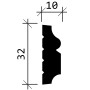 Detailzeichnung PROFHOME Wand- und Friesleiste, weiß, 32x10 mm, 60 m Set.
