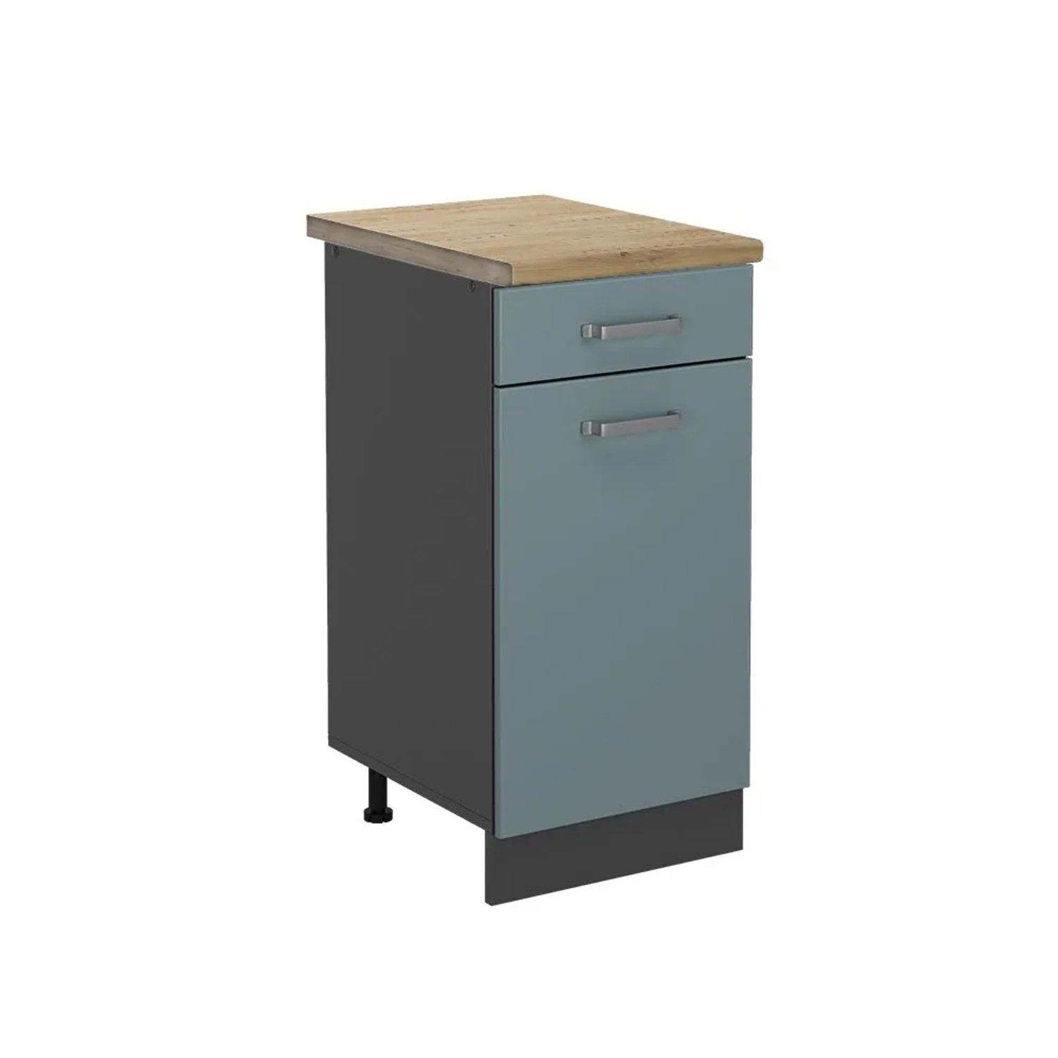 Vicco Küchenunterschrank R-Line Schubladenschrank für die Küche Blau-Grau Anthrazit 40 cm AP Eiche