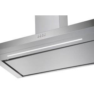 PKM Dunstabzugshaube T1-90A++IXEZ aus Edelstahl mit LED-Beleuchtung.