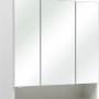 Pelipal Spiegelschrank, weiß glänzend, 65 cm breit, mit 3 Spiegeltüren, Ablagefach und Aufsatzleuchte.