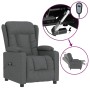 Elektrischer Relaxsessel, dunkelgrau, Stoff. Loungesessel mit Liegefunktion und Getränkehaltern.