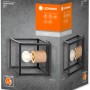 Ledvance Wandlampe Decor Nairobi, schwarz, 17cm. Wandleuchte mit E27 Fassung aus Metall und Holz.