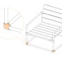 Dreiweg-Eckstück, silber verzinkt, 90° für Stahlrohr Möbelbau, Detailaufnahme am Stuhl.