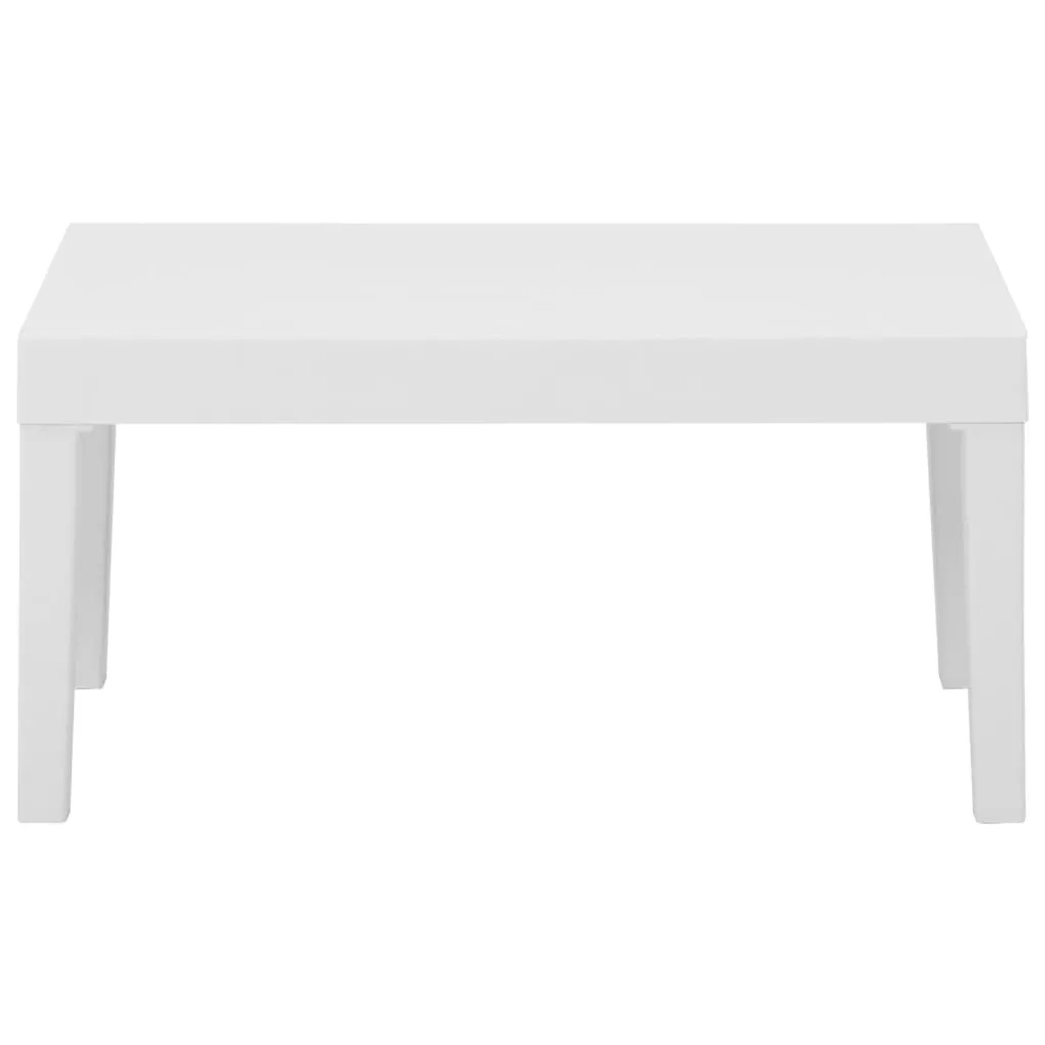Weißer vidaXL Lounge-Gartentisch aus Kunststoff, quadratisch, für den Außenbereich.