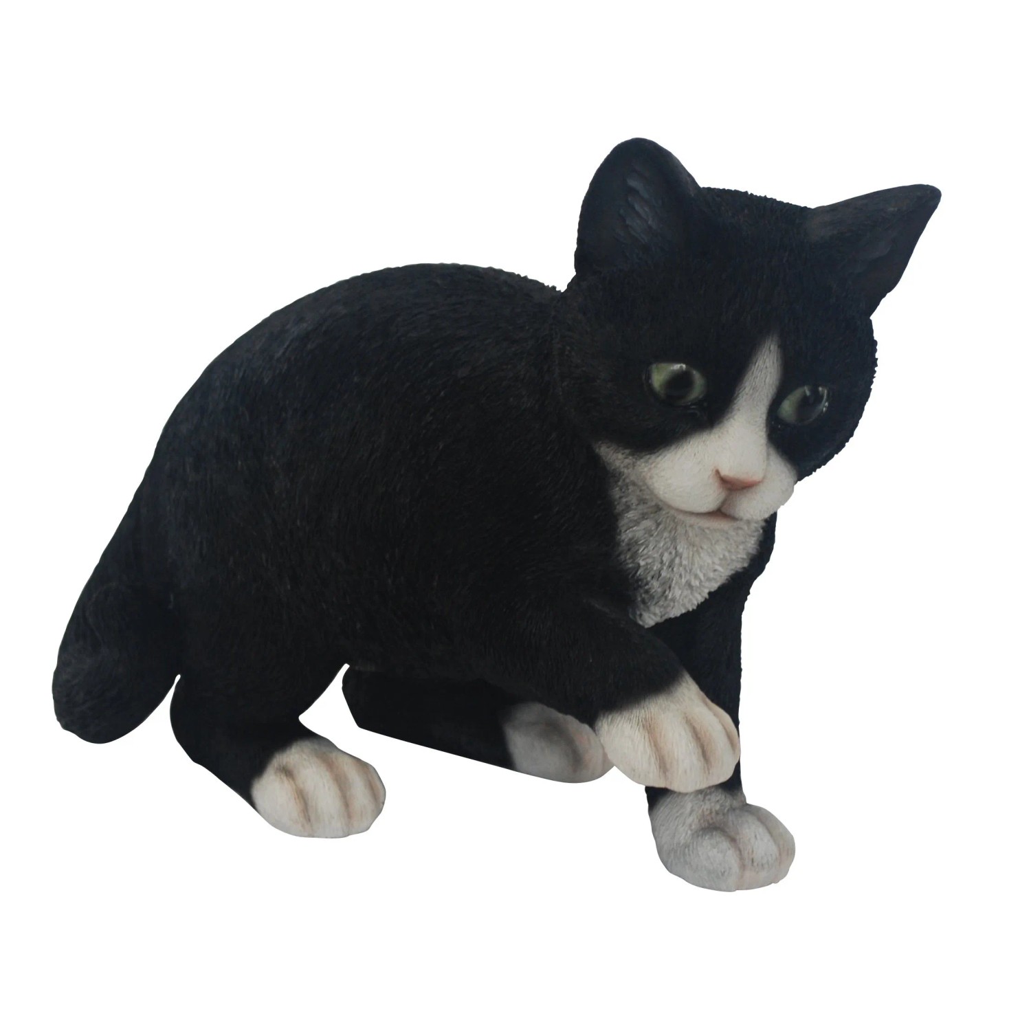 Spielende Deko-Katze, 35 cm, aus Polyresin für die Gartendekoration.