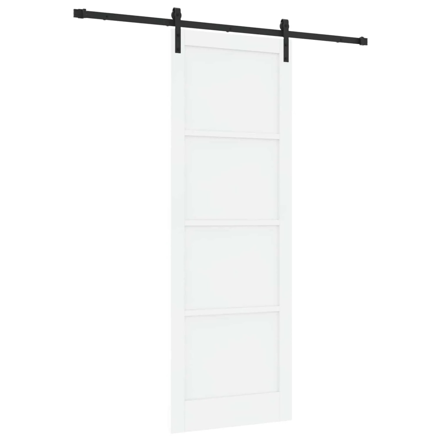 vidaXL Schiebetür Weiß und Schwarz 83 x 232 cm Massives Kiefernholz 3445410