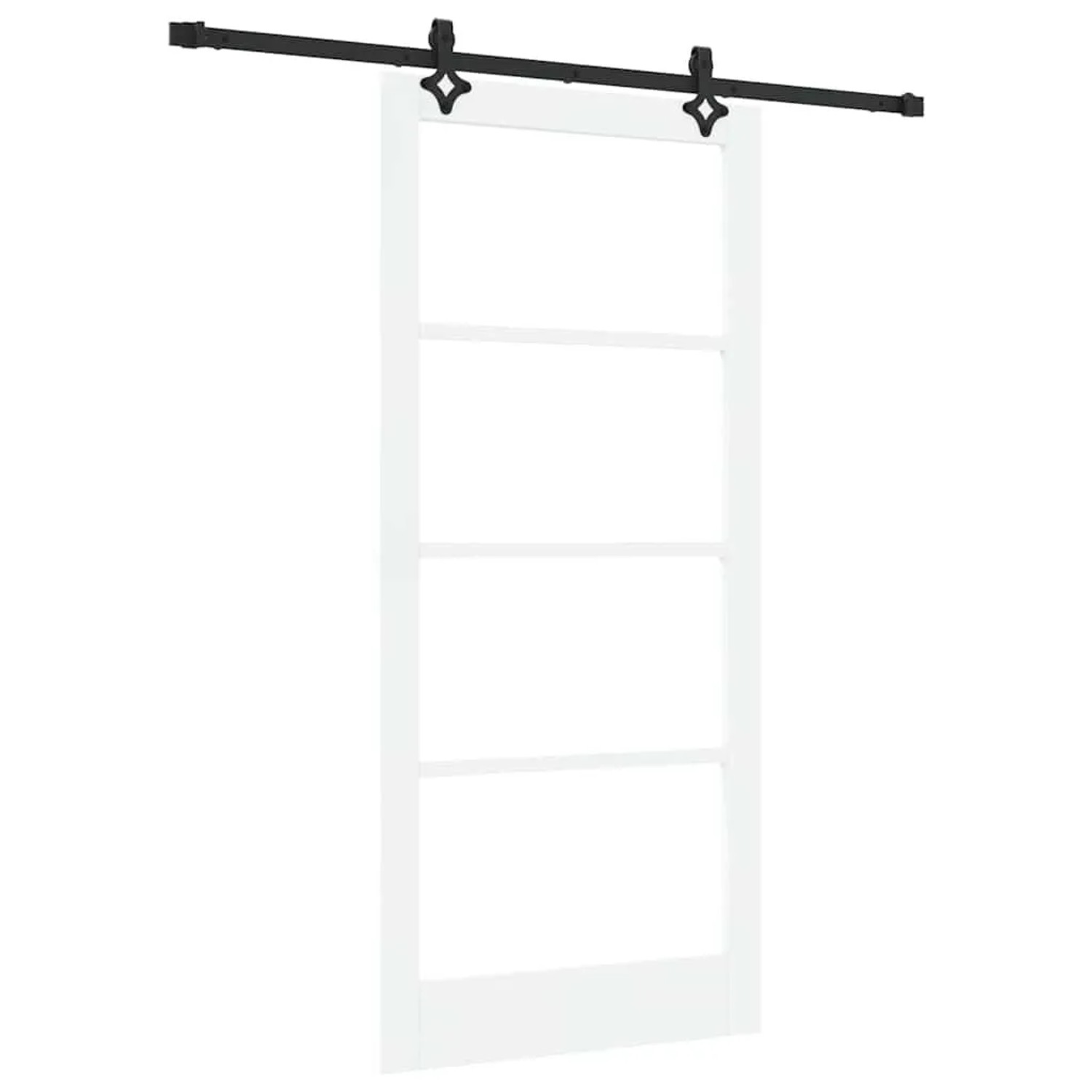 vidaXL Schiebetür ORKDAL Weiß und Schwarz 93 x 202 cm 3332176