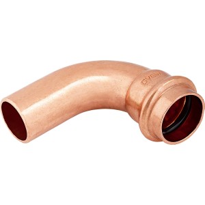 Kupfer Press-Bogen, 22 mm, 90 Grad für Kupferrohr-Installationen.