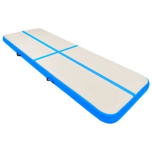 vidaXL Aufblasbare Gymnastikmatte mit Pumpe 300x100x15 cm PVC Blau 92659