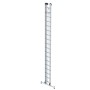 PROREGAL Sprossen-Seilzugleiter, 2-teilig, mit Traverse, 2x18 Sprossen. Aluminium Leiter für sicheren Stand.