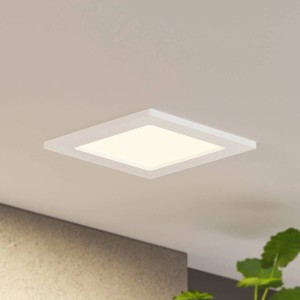 Weißer, eckiger PRIOS LED Einbaustrahler Helina für Bad, 1-flammig.