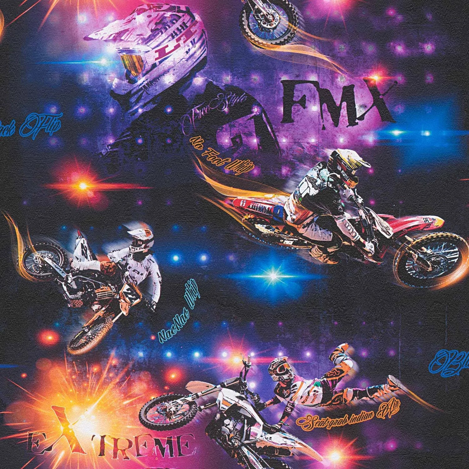 A.S. Creation Papiertapete Boys & Girls 5 Motocross Bunt