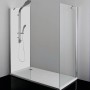 Sanoflex Seitenwand, 6 mm Glas, Chromprofil, 95x195 cm, für Duschkabinen.