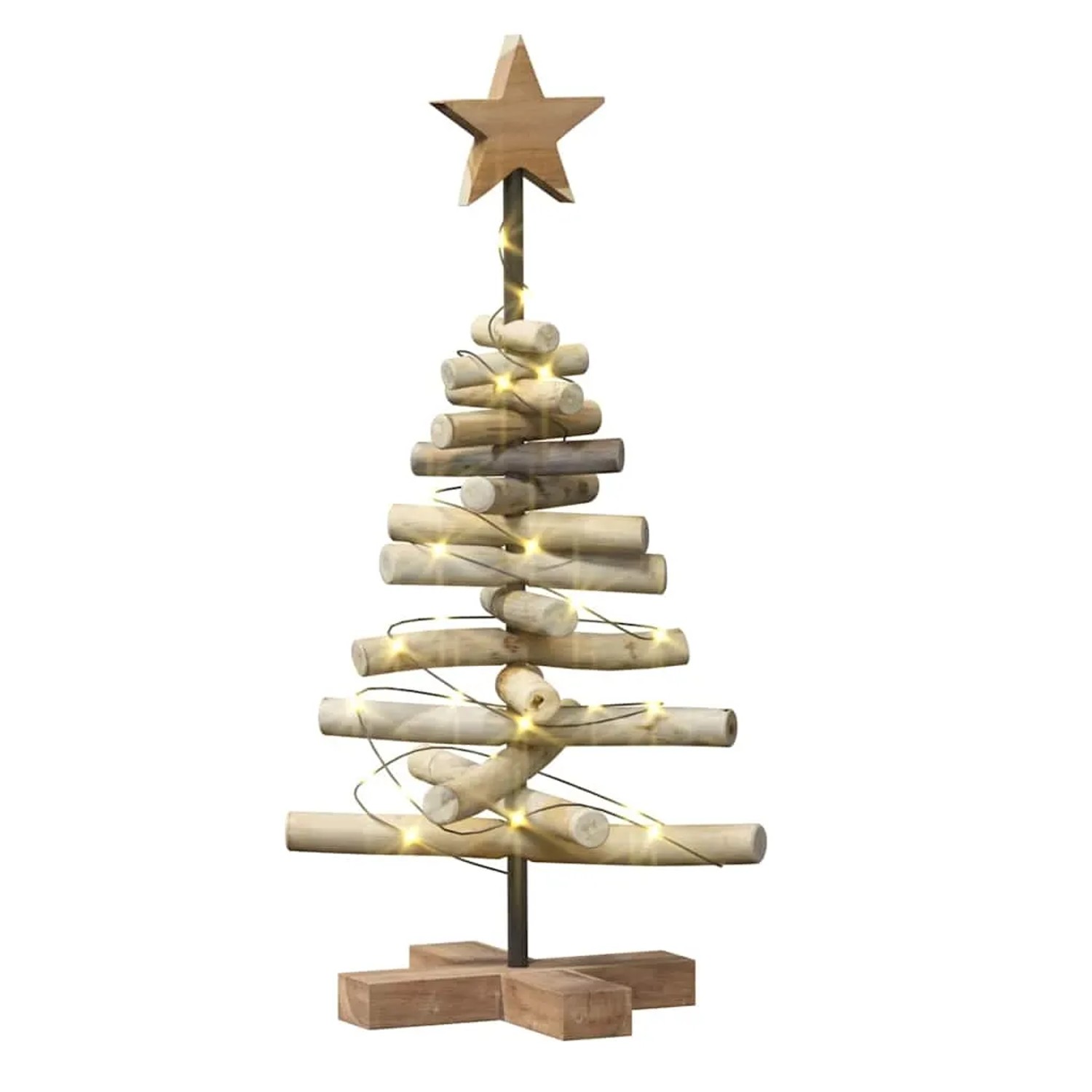 vidaXL Weihnachtsbaum mit Ständer Braun 60 cm Massivholz Teak 42017947