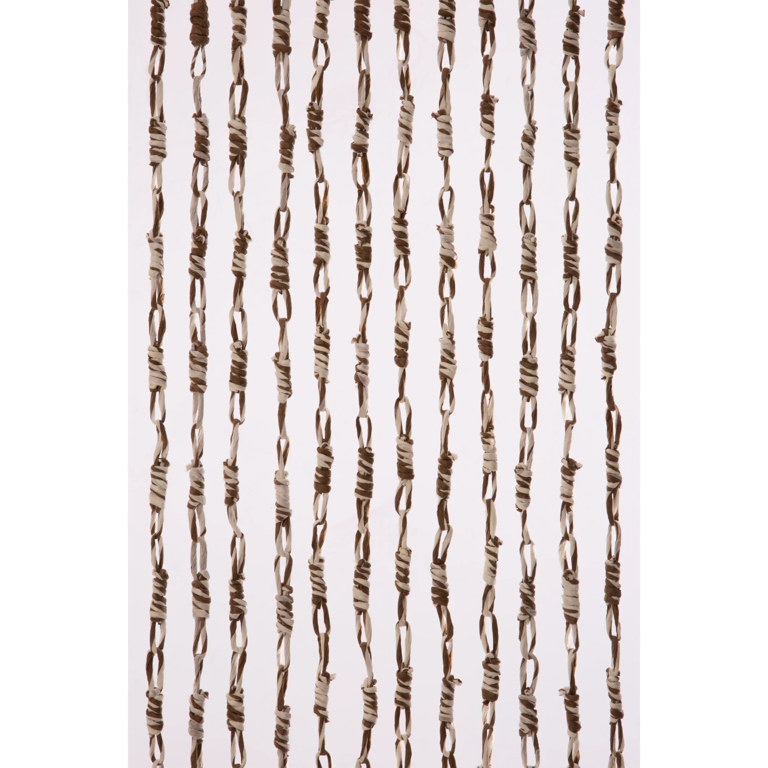 Dekorativer Türvorhang Ceylon in Braun-Beige aus geknotetem Papier, 200x90 cm.