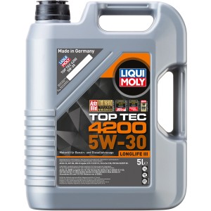 Liqui Moly Top Tec 4200 5W-30 Motoröl, 5 Liter Gebinde für Benzin- und Dieselmotoren.