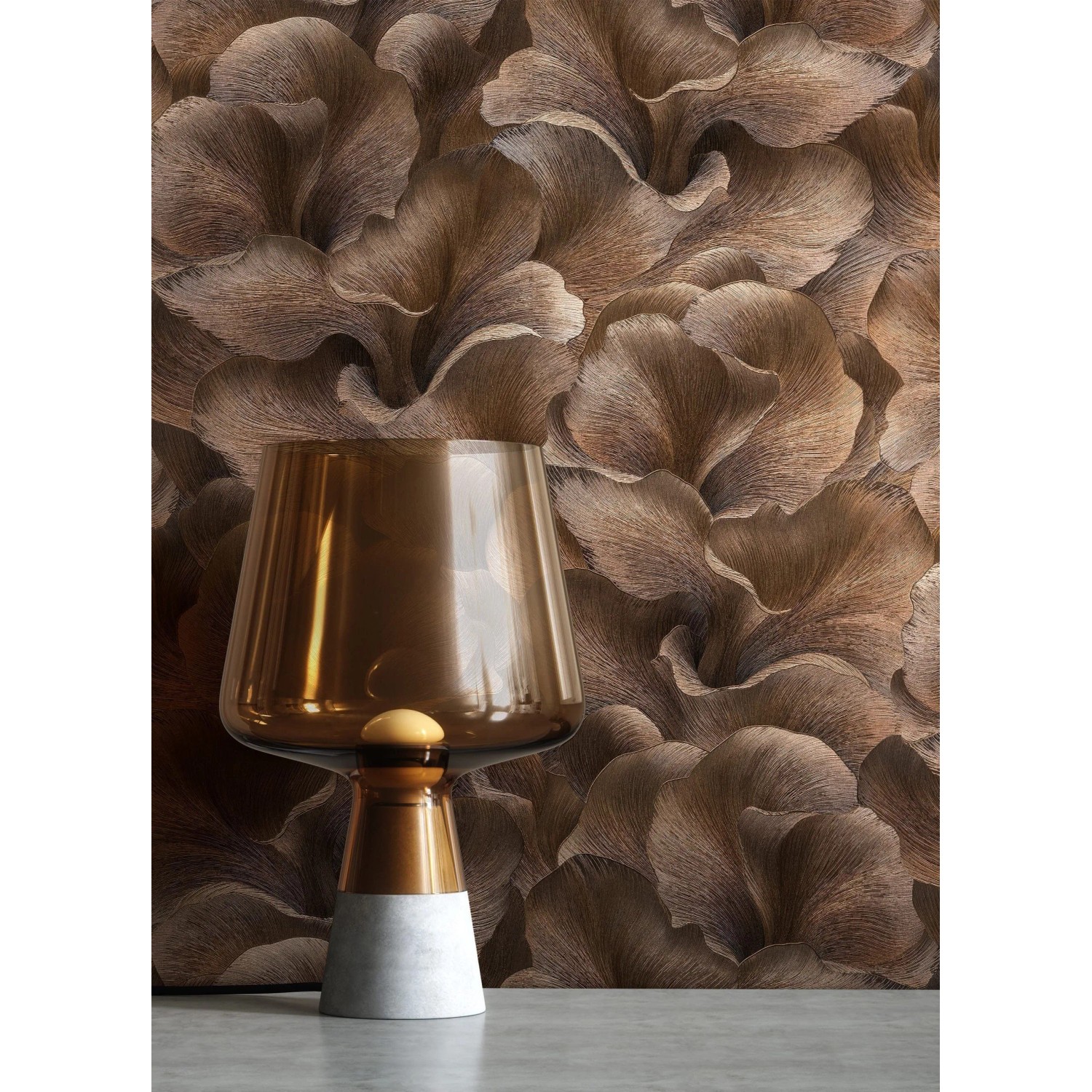 Newroom Vliestapete Diarra Braun Blumen Floral Strukturiert FSC®_3
