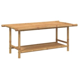 vidaXL Couchtisch aus Bambus, 110x55x45 cm, mit Ablage für Wohnzimmer.