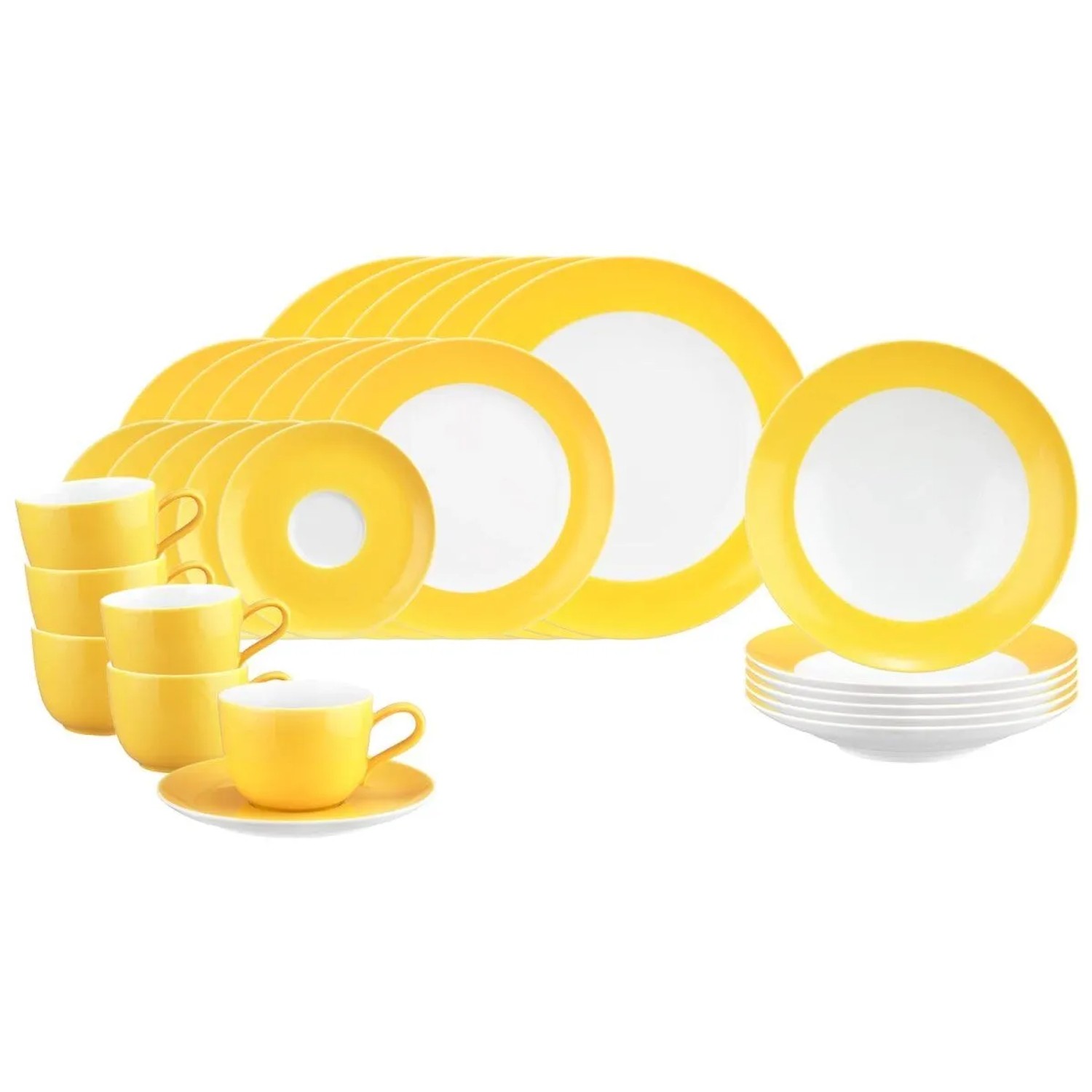 Seltmann Weiden Liberty Pure Colors Kombiservice 30-teilig Yellow Glow