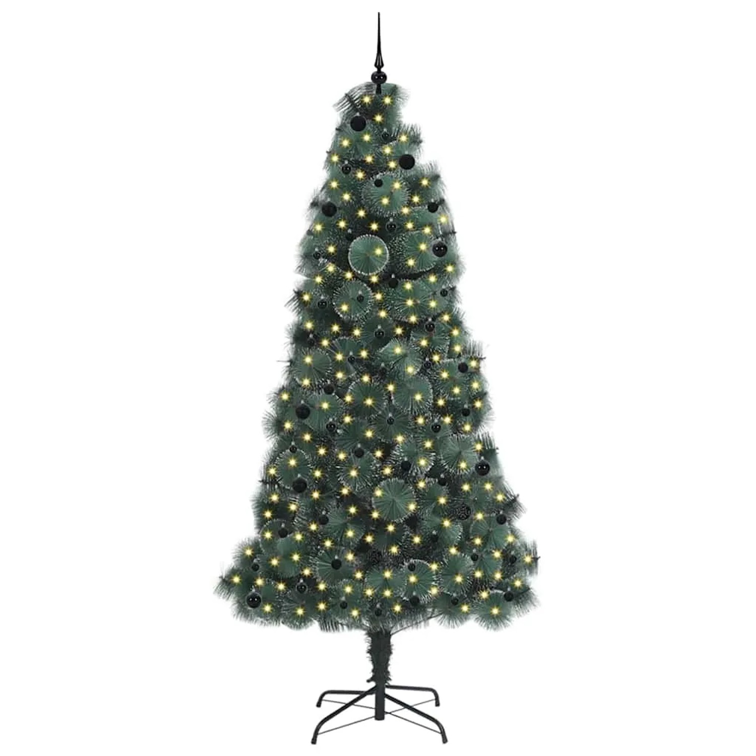 vidaXL Künstlicher Vorbeleuchteter Weihnachtsbaum mit Kugelset 240 cm 3396191