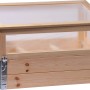 Frühbeet Pflanzbeet mit Untersatz Größe L aus Kiefernholz und Polycarbonat-Aufsatz.