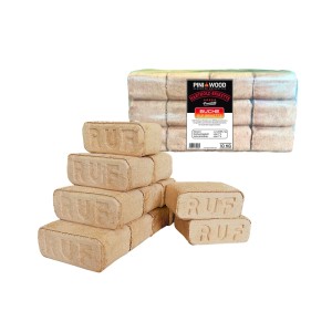 PINI RUF Holzbriketts 100% Buche 300 kg Palette Harholz Briketts für Kamin Ofen Grill Feuerschale