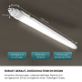 Weiße LUXULA LED Feuchtraumleuchte, 120cm, 36W, ideal für Keller und Garage.