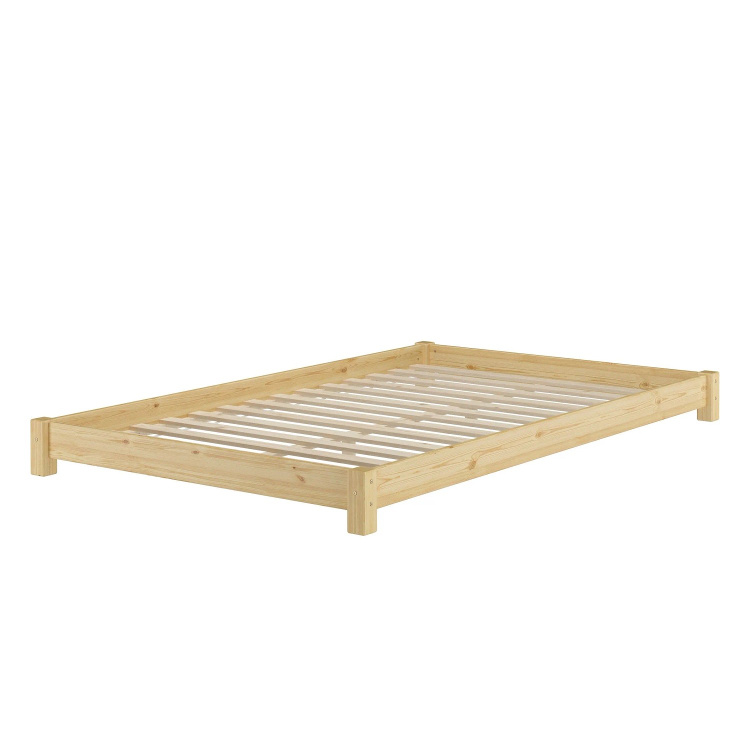 Erst-Holz Breites Flaches Futonbett Einzelbett 120 x 200 cm Kiefer Massiv Modell 51 Rollrost inkl.