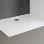 Rechteckige, extraflache Schulte Duschwanne 120x80 cm in Alpinweiß mit Ablaufgarnitur.