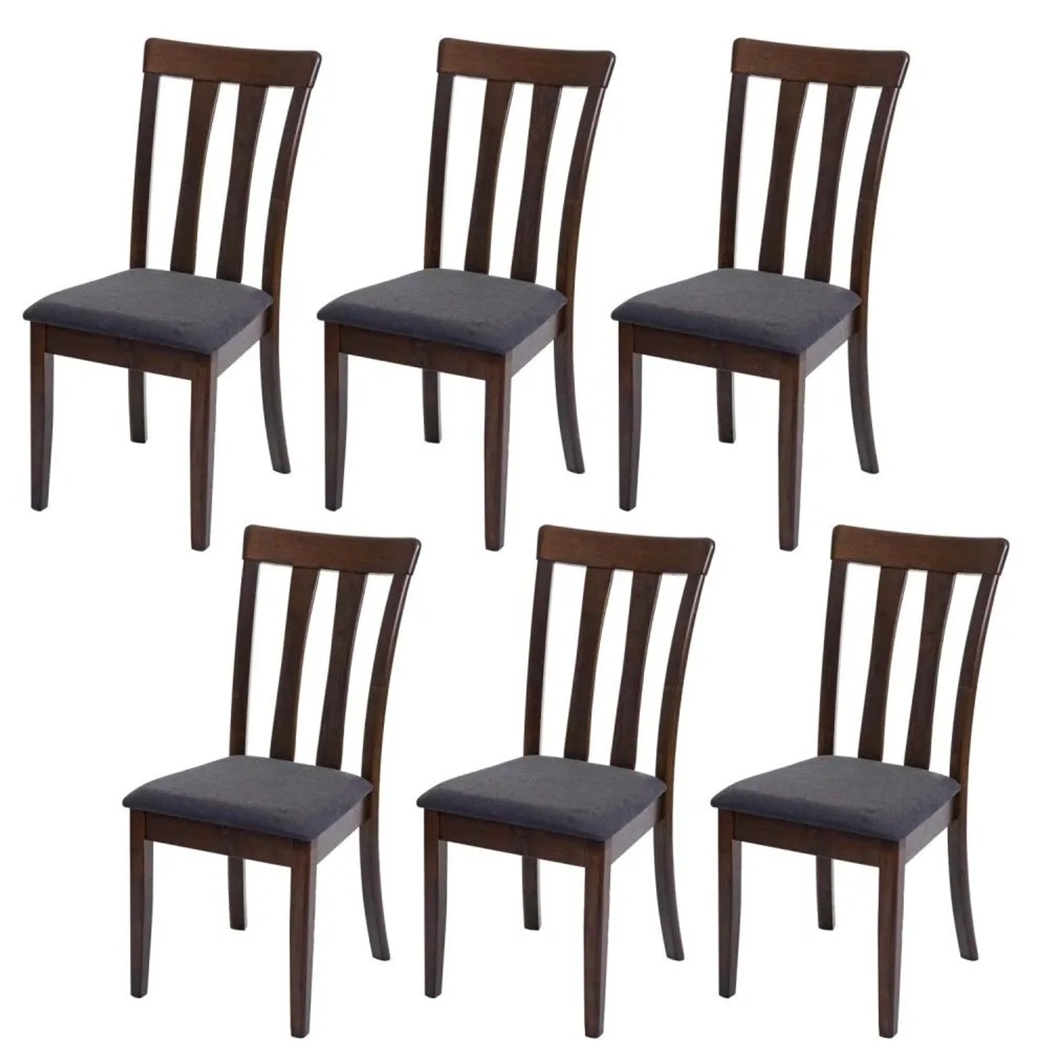 MCW Esszimmerstuhl G46 6er-Set Dunkles Gestell Dunkelgrau