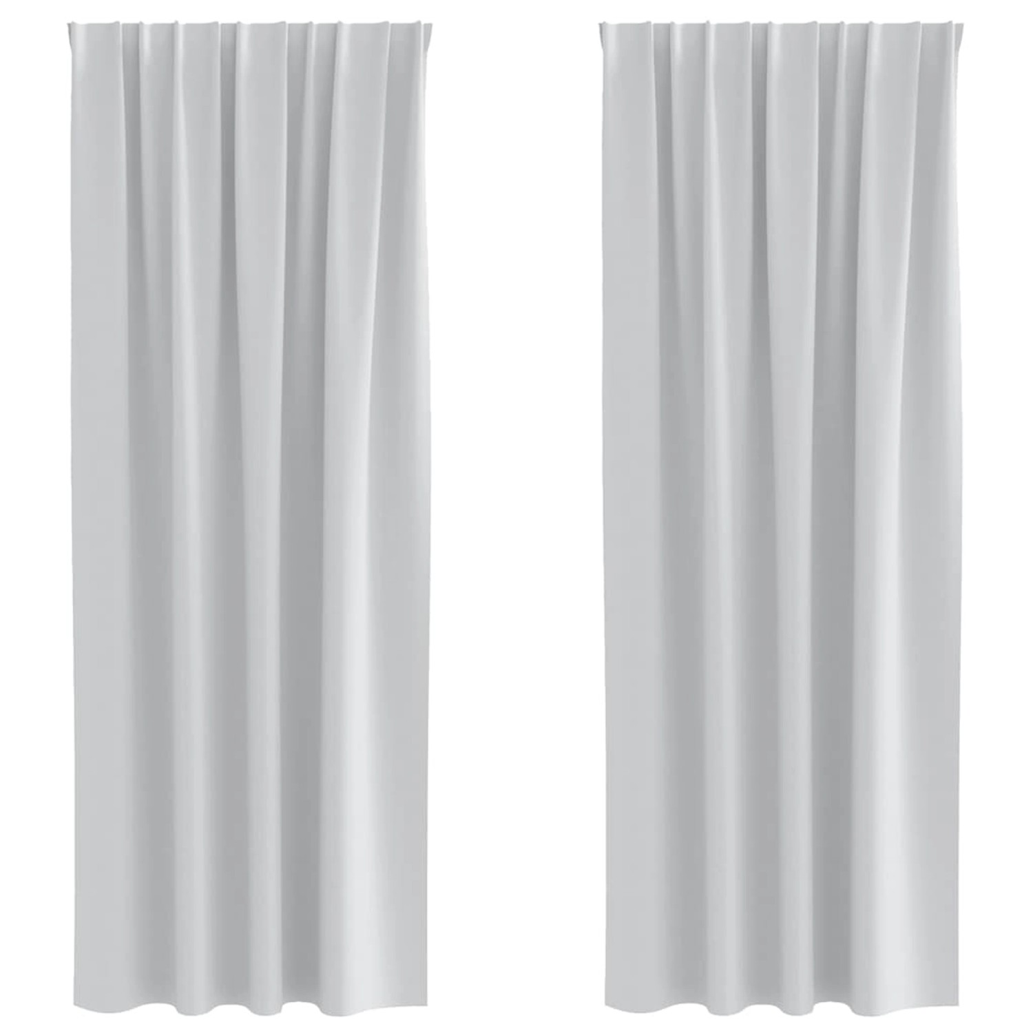 vidaXL Verdunkelungs-Vorhänge mit Ringen Helles Grau Polyester 4107462 günstig online kaufen