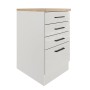 Flex-Well Schubkastenschrank Lund, 50 cm, Lichtgrau/Rauchgrau, mit 3 Schubladen und Auszug.