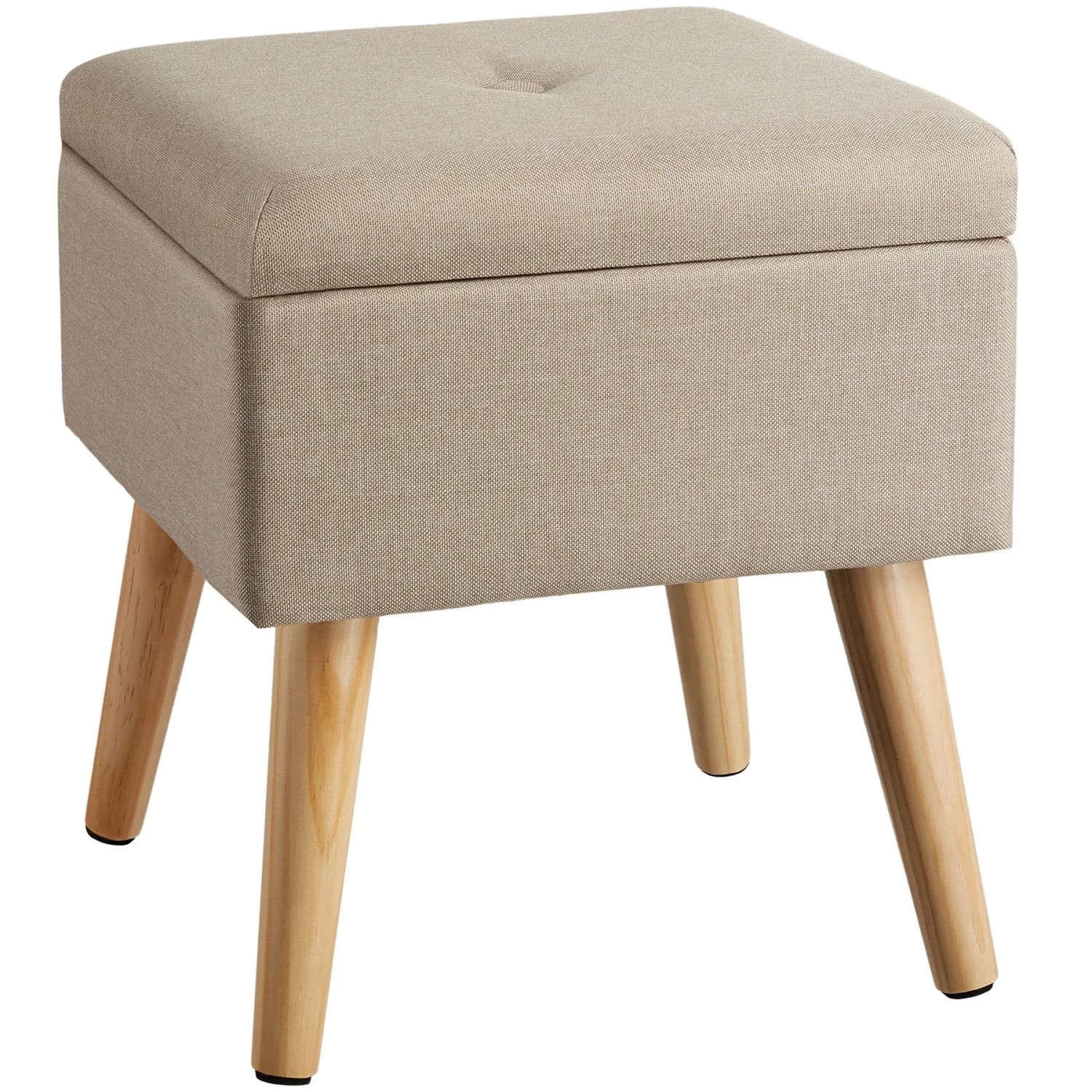 Tectake Sitzhocker Mit Stauraum Elva Quadratisch 32 5 x 32 5 x 36 5 cm  32 50 x 32 50 x 36 50 cm Sand