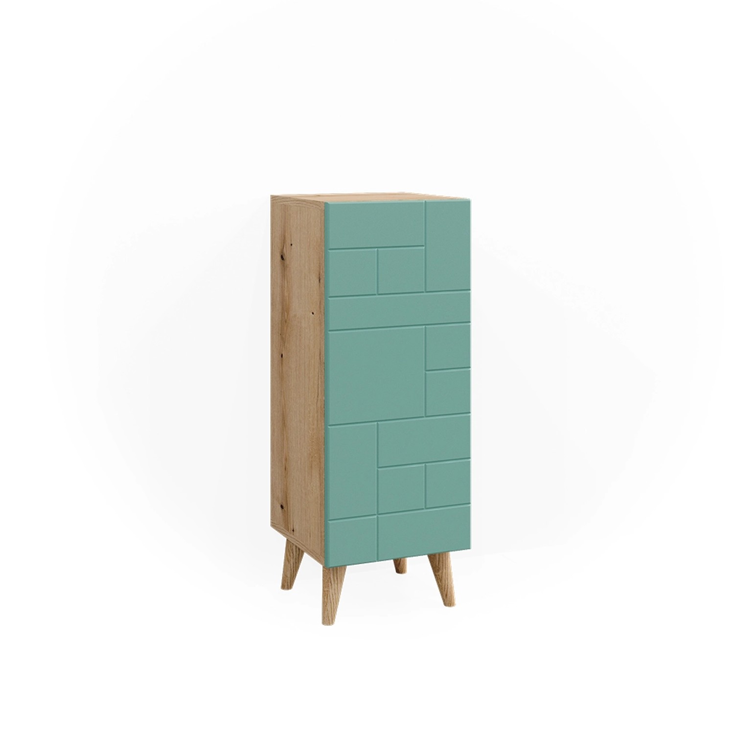 Vicco Midischrank Rudi Mintgrün/Eiche 30 x 80 cm mit Tür günstig online kaufen