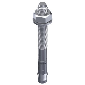 Tox Bolzenanker S-Fix Pro M8, verzinkter Dübel mit Mutter und Unterlegscheibe.
