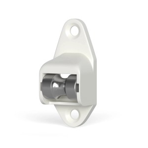 Weiße Bauheld Rollladen Schnurführung mit Stahlrolle für Schnüre bis 5mm.