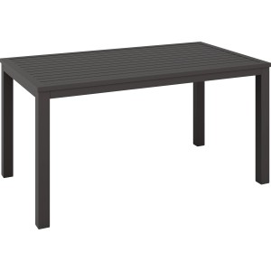 Esstisch Invermay, anthrazitfarbener Gartentisch aus Aluminium, Teil der 4-teiligen Essgruppe.