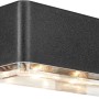 Schwarze LED Solar-Wandleuchte im 2er-Set, moderne Außenbeleuchtung.