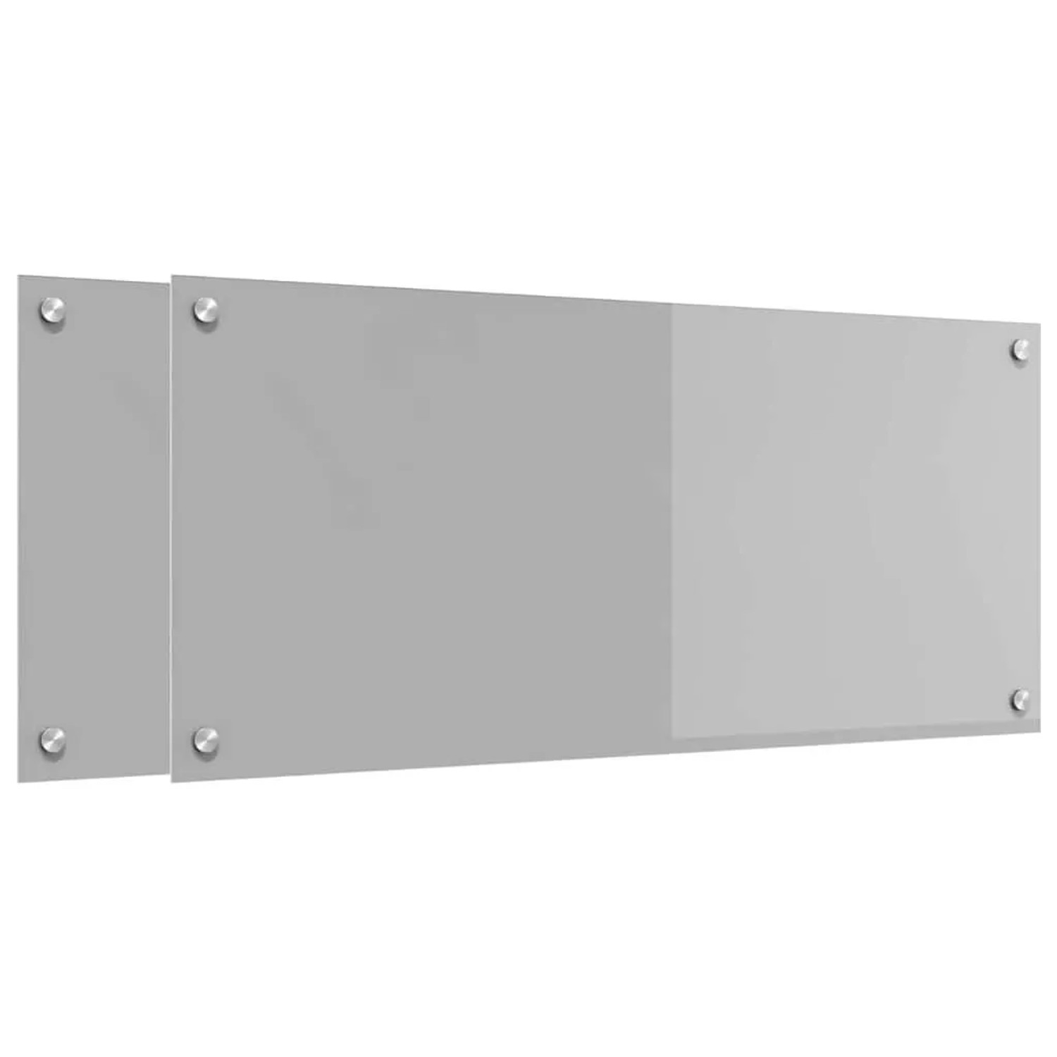 vidaXL Küchenrückwand 2 Stk Hellgrau 90 x 40 cm Gehärtetes Glas 3415452