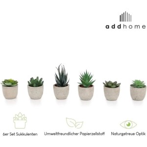 künstliche mini sukkulenten Künstliche Mini-Sukkulenten im Zementtopf main image 1