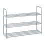 Relaxdays Schuhregal Metall Silber Stecksystem 70 cm x 90 cm x 31 cm 1,2 kg