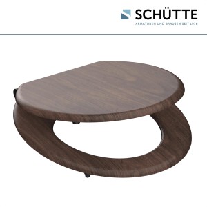 Schütte WC-Sitz Dark Wood mit Holzkern und Absenkautomatik.